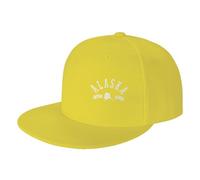 Denim Snapback cap Mappa dello Stato Dell'Alaska Fondata nel 1959, Souvenir Design con Fori Traspiranti Berretti da Baseball Vintage Distressed Trucker cap per Quattro Stagioni All'Aperto