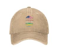Denim Snapback cap Radici Gabonesi Bandiera del Gabon Regolabile Berretti da Baseball Traspirante Trucker cap per Campeggio All'Aperto Ciclismo
