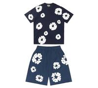 Denim Tears Tuta da Donna Uomo Estiva Vendita, Completo Tuta con Stampa de Uomo, Maniche Corte T-Shirt e Pantaloncini Set da Unisex Comodo Sets Estivo, Hip Hop Stilistico, per Casual Fitness Jogging