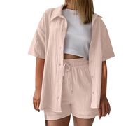 Denim Tears - Tuta da donna / uomo in cotone. Completo estivo, maglia e pantaloncini a fiori. Stile Y2K, S
