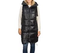 DENIMFY - Giubbotto trapuntato da donna lungo con cappuccio, Regular Fit, DFCaro, lunghezza al ginocchio, per esterni, con cerniera, tasche, autunno inverno, Beige, Nero, Verde, S, M, L, XL, XXL, Nero