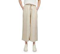 DENIMFY Palazzo Pantaloni da donna estivi 7/8, vestibilità larga, DFKate, pantaloni estivi leggeri, in tessuto, lunghezza alla caviglia, vita elasticizzata, tinta unita, motivo viscosa, verde, bianco