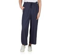 DENIMFY Palazzo Pantaloni da donna estivi 7/8, vestibilità larga, DFKate, pantaloni estivi leggeri, in tessuto, lunghezza alla caviglia, vita elasticizzata, tinta unita, motivo viscosa, verde, bianco