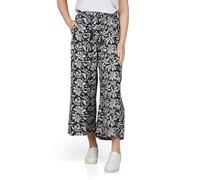 DENIMFY Palazzo Pantaloni da donna estivi 7/8, vestibilità larga, DFKate, pantaloni estivi leggeri, in tessuto, lunghezza alla caviglia, vita elasticizzata, tinta unita, motivo viscosa, verde, bianco