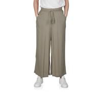 DENIMFY Palazzo Pantaloni da donna estivi 7/8, vestibilità larga, DFKate, pantaloni estivi leggeri, in tessuto, lunghezza alla caviglia, vita elasticizzata, tinta unita, motivo viscosa, verde, bianco