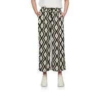 DENIMFY Palazzo Pantaloni da donna estivi 7/8, vestibilità larga, DFKate, pantaloni estivi leggeri, in tessuto, lunghezza alla caviglia, vita elasticizzata, tinta unita, motivo viscosa, verde, bianco