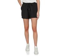 DENIMFY Pantaloncini corti da donna, estivi, leggeri, con elastico, vestibilità normale, DFLia, 100% viscosa, beige, verde, nero, blu, S, M, L, XL, XXL, Nero , XXL