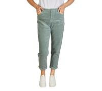 DENIMFY Pantaloni in velluto a coste da donna, a vita alta, gamba dritta, elasticizzati, in corda, con chiusura lampo, tasche in tinta unita, grigio, rosa, blu, beige, verde, S, M, L, XL, Minerale