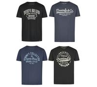 DENIMFY T-Shirt Uomo Cotone Regular Fit DFNuri 4er Pacco Set Girocollo Corta