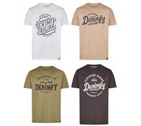 DENIMFY T-Shirt Uomo Cotone Regular Fit DFNuri 4er Pacco Set Girocollo Corta