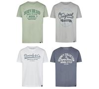 DENIMFY T-Shirt Uomo Cotone Regular Fit DFNuri 4er Pacco Set Girocollo Corta