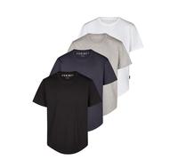 DENIMFY T-Shirt Uomo Regular 4er Pack 100% Cotone Manica Corta Girocollo