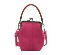 Denims Borsa a tracolla per le donne Trendy Shoulder Kiss Lock Elegante borsa quotidiana Maniglia superiore Incontri, Hot Pink Hp, Medium