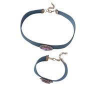 Denims, set di gioielli alla moda con collana e orecchini blu, accessori alla moda per donne e ragazze alla moda che sottolineano la personalità, Misura unica, come descritto, come descritto