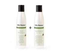 Set per la cura delle parrucche dei capelli veri, shampoo da 200 ml + balsamo da 200 ml, Dening Hair Belle Madame per parrucche di capelli veri, extension per extension, bondings, toupets
