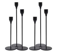 Denique Set di 2 portacandele, 6 portacandele conici neri opachi, set di portacandele per centrotavola, vintage, moderno, per la decorazione di casa e matrimoni