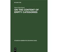 Denis Bouchard On the Content of Empty Categories (Copertina rigida)