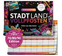 DENKRIESEN, Stadt Land VOLLPFOSTEN Blocco da Gioco, Colore Bianco, DIN A4 Spielblock, SL21P