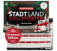 DENKRIESEN - Stadt Land VOLLPFOSTEN® Christmas Edition - 'Alle Jahre wieder ' - A3 | Christmas Game | Family Games | City Land Fiume | Blocco da gioco | Idea regalo