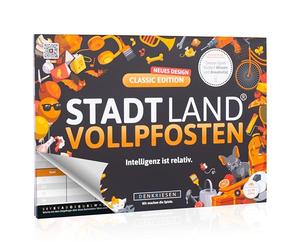 DENKRIESEN - Stadt Land VOLLPFOSTEN® Classic Edition - 'Intelligence Ist relativ' - A4 | Partito | Gioco di Famiglia | City Land Fiume | Blocco da Gioco | Idea Regalo