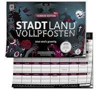 DENKRIESEN, Stadt Land VOLLPFOSTEN Horror Blocco da Gioco, Colore Nero, DIN A4 Spielblock, SL2020