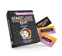 DENKRIESEN - Stadt Land Vollpfosten Livelli - Family Edition - Tempo per noi | 60 carte | a partire da 8 anni | circa 30 - 60 minuti | 2 - 6 giocatori | Gioco di famiglia | Gioco di viaggio | City