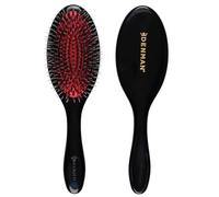 Denman Cushion Hair Brush (Medium) with Soft Nylon Quill Boar Bristles - Porcupine Style for Grooming, Detangling, Straightening, Blowdrying and Refreshing Hair - Black, D81M