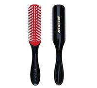 Denman Curly Hair Brush D3 (Black & Red) 7 Row Styling Brush for Detangling, Separating, Shaping and Defining Curls - For Women and Men