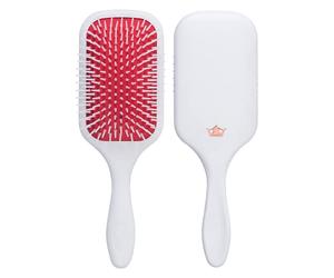 Denman Detangler Hair Brush for Fast and Comfortable Detangling, Blow Drying and Styling - Combination of D3 Styling Pins & Paddle Brush - For Women and Men (White, Red Pad), D38