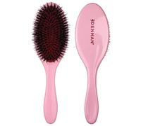 Denman Style & Shine Smoother Hairbrush (Medium) with Soft Nylon Quill Boar Bristles - For Smoothing, Detangling, Straightening - (Pink Crush) D81M