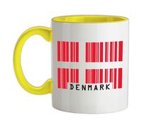 Denmark Codice a Barre Bandiera - Tazza IN Ceramica - Danese Copenhagen Love