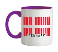 Denmark Codice a Barre Bandiera - Tazza IN Ceramica - Danese Copenhagen Love