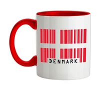 Denmark Codice a Barre Bandiera - Tazza IN Ceramica - Danese Copenhagen Love