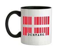 Denmark Codice a Barre Bandiera - Tazza IN Ceramica - Danese Copenhagen Love
