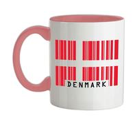 Denmark Codice a Barre Bandiera - Tazza IN Ceramica - Danese Copenhagen Love