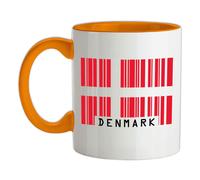 Denmark Codice a Barre Bandiera - Tazza IN Ceramica - Danese Copenhagen Love