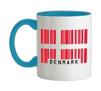 Denmark Codice a Barre Bandiera - Tazza IN Ceramica - Danese Copenhagen Love