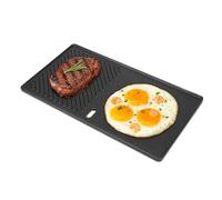 Denmay 13191 Bbq Piastra per 2 Fuochi Landmann EMAILLEE Triton, Piastra in Ghisa Piastra per Barbecue a Gas Uova Carne Frittura Piastra Barbecue