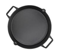 Denmay Padella universale in ghisa, diametro 40 cm, grande, rotonda, con due manici e due beccucci, multifunzionale