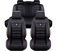 DENMER Coprisedili Auto per Alfa Romeo Stelvio 2018-2021, Copri Sedile Auto Pelle Confortevole Traspirante Airbag Compatibili Protezioni,C