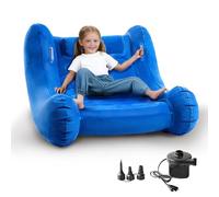 DENMOSTY Sedia a dondolo per bambini, con pompa e maniglie, per autismo e ADHD, blu