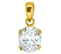 DENMOUS 15.25 Ratti/14.45 Carrello Deluxe Qualità Naturale Ovale Zircone Pietra Panchdhatu Pendente/Medaglione Placcato Oro Gemma Da Lab Certified (Top AAA+) Qualità per Unisex-AMZ2669, Small, Argento