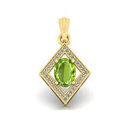 DENMOUS 4.00 Ratti/3.25 carati originale certificato naturale peridoto gemma ciondolo placcato oro per donne e uomini S-B0C3D4P9-DNM