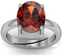 DENMOUS 5,29 carati certificato non riscaldato non trattato Aaa+ qualità e certificato da Wtgtl naturale pietra gomed anello in argento regolabile Hessonite-B0DNMVXF, piccolo, gemma