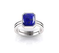 DENMOUS 8.00 Ratti 7.00Carat Lajward/Lajwart/Lapislazzuli pietra preziosa naturale anello con certificato di laboratorio-B09KN11Z-DNM