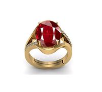 DENMOUS AMZ6420, anello in oro con rubino birmano naturale da 4,25 ratti, 3,50 carati, qualità A+ non riscaldato, non riscaldato, non trattato, per donne e uomini (certificato GGTL Lab) - AMZ6420