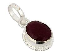 DENMOUS AMZ820, medaglione placcato argento 100% certificato 7,25 Ratti di qualità Deluxe, rubino naturale Manik Ashtadhatu, pietra preziosa certificata in laboratorio (top AAA+), qualità - AMZ820