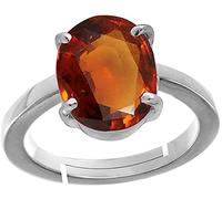 DENMOUS Anello in argento 7,25 Ratti da 6,35 carati, certificato non trattato, con pietra naturale gomed certificata Aaa+, regolabile, per uomini e donne, S-B0DNN241, piccolo, gemma, Small, Gemma