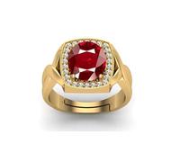 DENMOUS Anello non riscaldato certificato 7,25 Ratti 6,55 carati A+ qualità naturale birmania rubino manik gemma anello per donne e uomini S-B0B5LS8V-DNM
