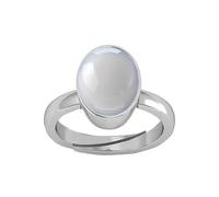 DENMOUS Anello originale certificato 14,25 Ratti 13,70 carati, qualità A1, eccellente pietra di luna bianca lattiginosa, originale, certificato B0DQQ7D5DN